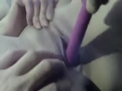 Just my nice-looking girlfriend getting poked with a sex toy 